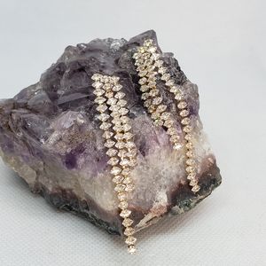 J004 Amber Sceats crystals chandelier earrings gold plated